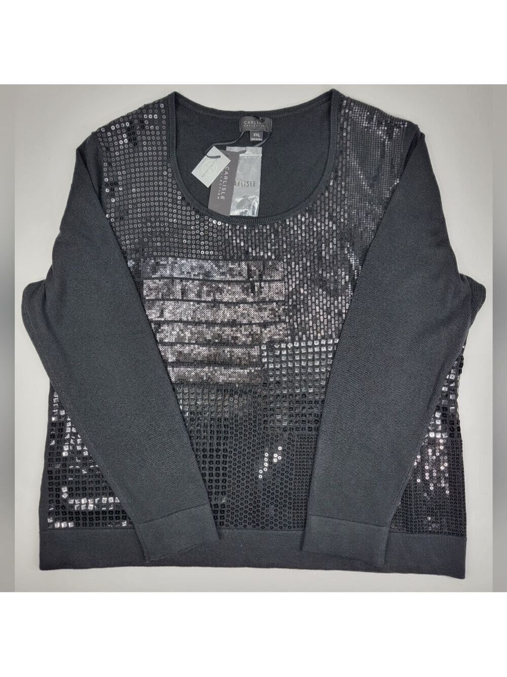 NEW CARLISLE COLLECTION Carnegie Sequin Silk Sweater Top Women's Size XXL NWT